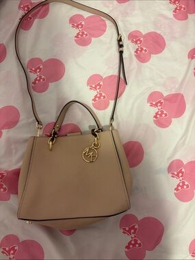 Michael Kors Blush Saffiano Leather Satchel with Gold Hardware